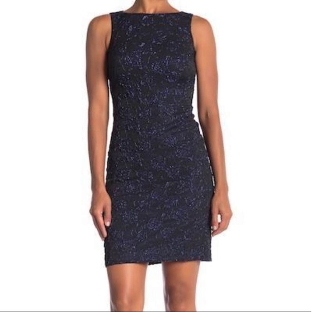 Donna Ricco Sleeveless Bateau Jacquard Dress